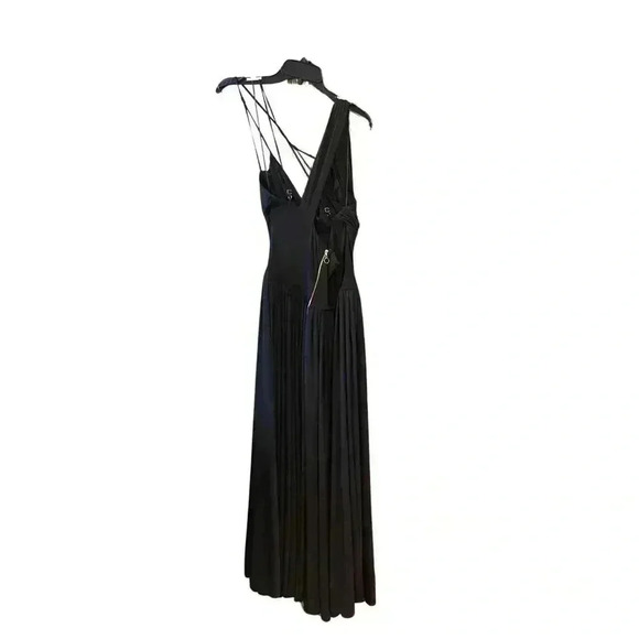 NEW Harbison Moonbeam Cutout Black Jersey Maxi Dress XL. - Picture 7 of 14